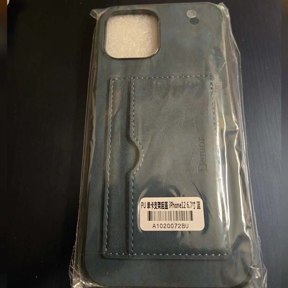 iPhone 12 Pro Max Blue Leather Case